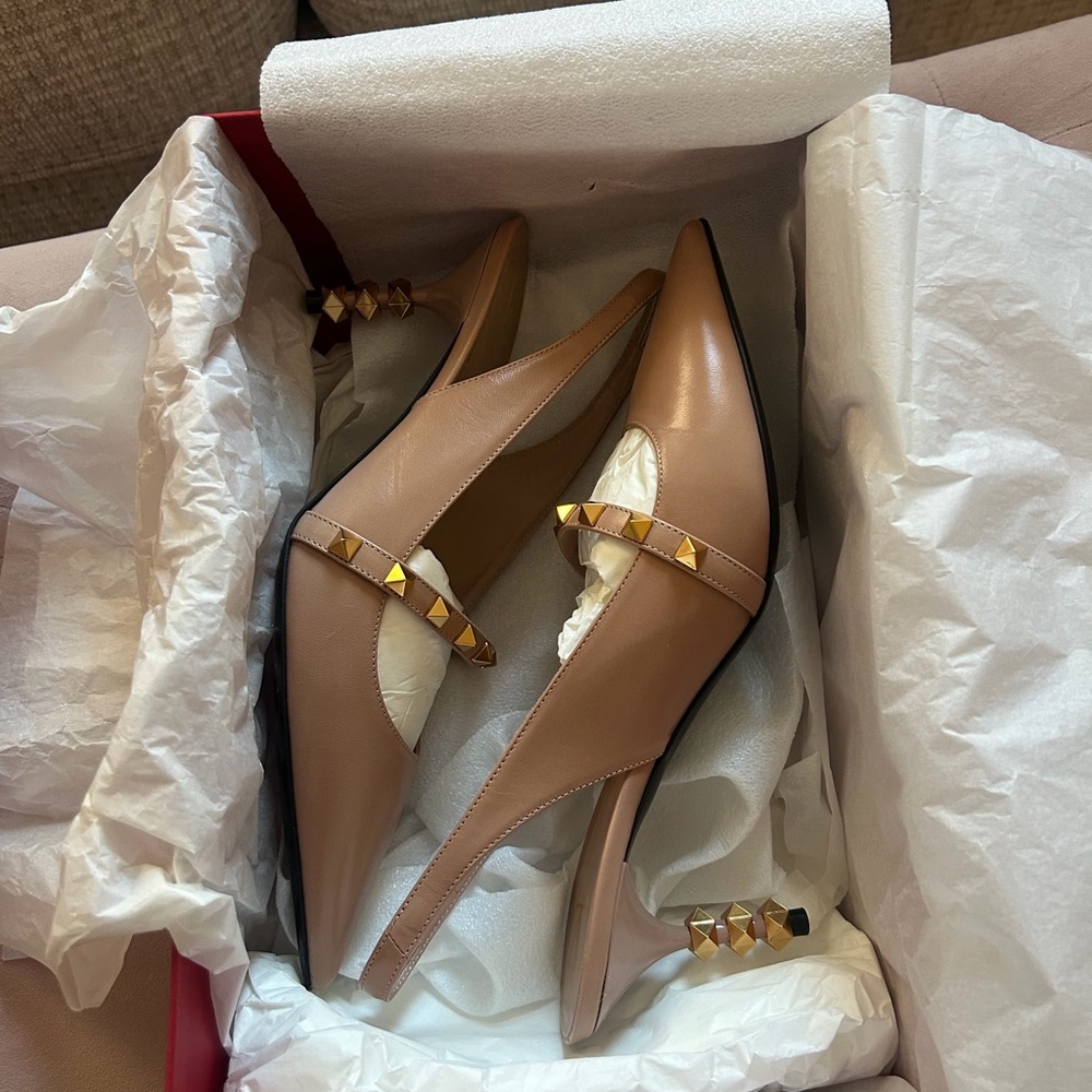 Valentino Nude Studded Heels